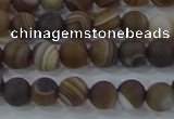 CAG9337 15.5 inches 6mm round matte line agate beads wholesale