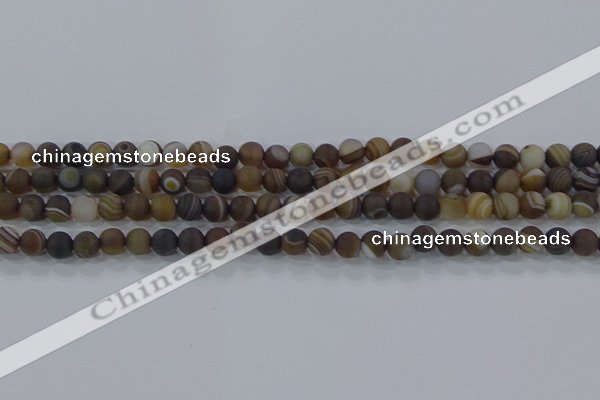 CAG9337 15.5 inches 6mm round matte line agate beads wholesale