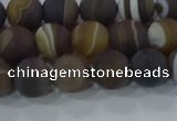 CAG9338 15.5 inches 8mm round matte line agate beads wholesale