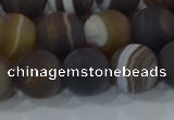 CAG9340 15.5 inches 12mm round matte line agate beads wholesale