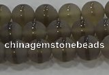 CAG9344 15.5 inches 8mm round matte grey agate beads wholesale