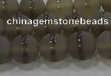 CAG9345 15.5 inches 10mm round matte grey agate beads wholesale