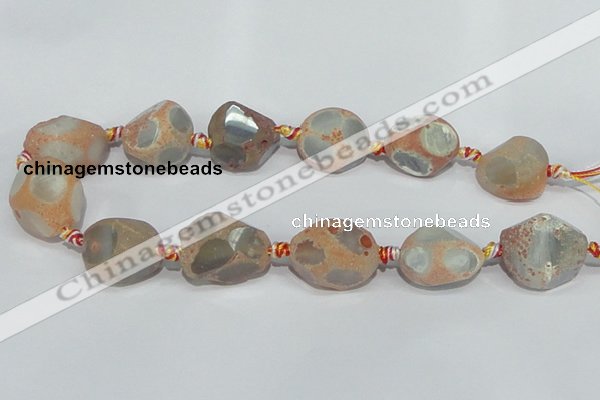 CAG935 16 inches rough agate gemstone nugget beads wholesale