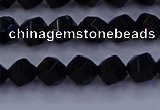 CAG9351 15.5 inches 6mm faceted nuggets black agate beads