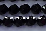 CAG9352 15.5 inches 8mm faceted nuggets black agate beads