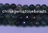 CAG9360 15.5 inches 4mm faceted round moss agate beads wholesale