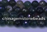 CAG9361 15.5 inches 6mm faceted round moss agate beads wholesale