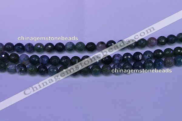 CAG9363 15.5 inches 10mm faceted round moss agate beads wholesale