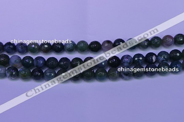 CAG9364 15.5 inches 12mm faceted round moss agate beads wholesale