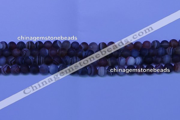 CAG9372 15.5 inches 8mm round matte botswana agate beads