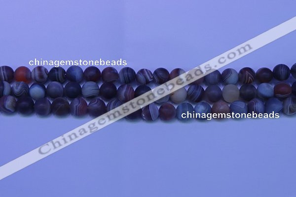 CAG9373 15.5 inches 10mm round matte botswana agate beads