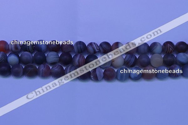 CAG9374 15.5 inches 12mm round matte botswana agate beads