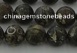 CAG9384 15.5 inches 12mm round matte turritella agate beads