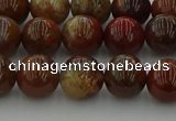 CAG9392 15.5 inches 8mm round red moss agate beads wholesale