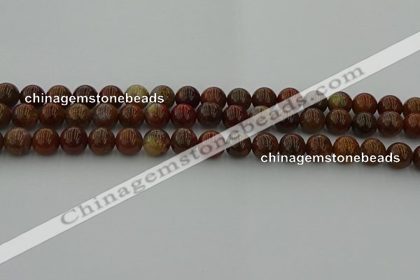 CAG9392 15.5 inches 8mm round red moss agate beads wholesale