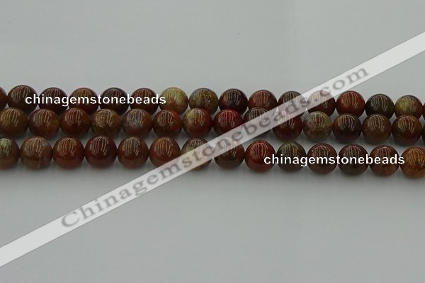 CAG9393 15.5 inches 10mm round red moss agate beads wholesale