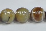 CAG942 16 inches 18mm round madagascar agate gemstone beads