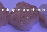 CAG9421 7.5 inches 16*16mm flower champagne plated druzy agate beads