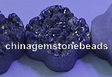 CAG9422 7.5 inches 16*16mm flower silver plated druzy agate beads