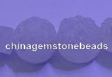 CAG9429 7.5 inches 12mm coin white plated druzy agate beads