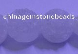 CAG9430 7.5 inches 14mm coin white plated druzy agate beads