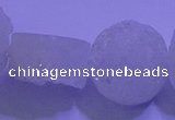 CAG9431 7.5 inches 16mm coin white plated druzy agate beads