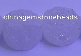 CAG9433 7.5 inches 20mm coin white plated druzy agate beads