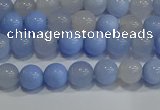 CAG9445 15.5 inches 4mm round blue agate beads wholesale