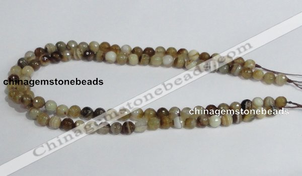 CAG945 16 inches 8mm faceted round madagascar agate gemstone beads