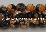 CAG9457 15.5 inches 8mm faceted round fire crackle agate beads