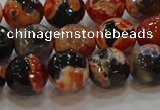 CAG9458 15.5 inches 10mm faceted round fire crackle agate beads