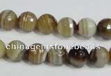 CAG946 16 inches 10mm faceted round madagascar agate gemstone beads