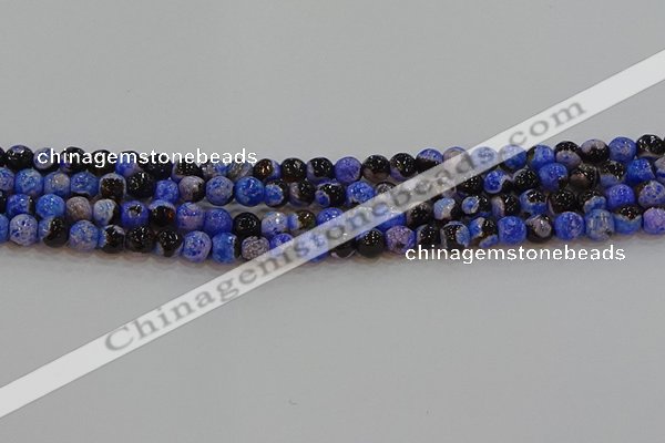 CAG9461 15.5 inches 6mm faceted round fire crackle agate beads