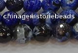 CAG9462 15.5 inches 8mm faceted round fire crackle agate beads