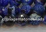 CAG9463 15.5 inches 10mm faceted round fire crackle agate beads