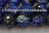 CAG9464 15.5 inches 12mm faceted round fire crackle agate beads