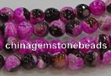 CAG9466 15.5 inches 6mm faceted round fire crackle agate beads