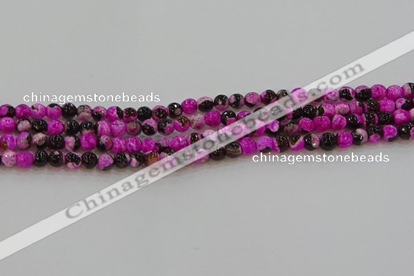 CAG9466 15.5 inches 6mm faceted round fire crackle agate beads