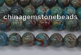 CAG9471 15.5 inches 4mm round blue crazy lace agate beads