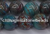 CAG9475 15.5 inches 12mm round blue crazy lace agate beads