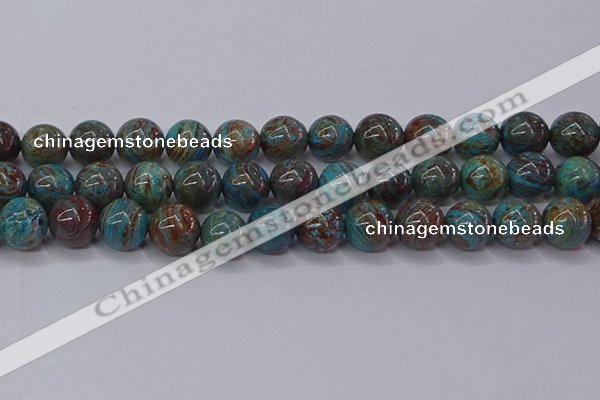 CAG9475 15.5 inches 12mm round blue crazy lace agate beads