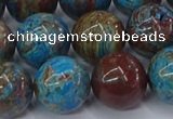 CAG9476 15.5 inches 14mm round blue crazy lace agate beads