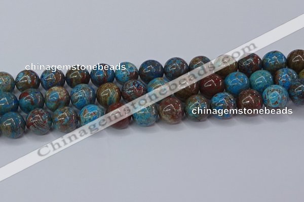 CAG9476 15.5 inches 14mm round blue crazy lace agate beads