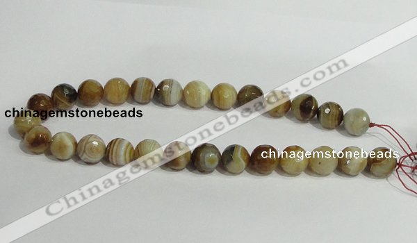 CAG948 16 inches 14mm faceted round madagascar agate gemstone beads