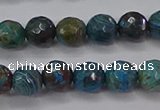 CAG9481 15.5 inches 6mm faceted round blue crazy lace agate beads