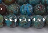 CAG9483 15.5 inches 10mm faceted round blue crazy lace agate beads