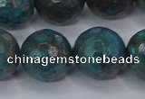 CAG9486 15.5 inches 16mm faceted round blue crazy lace agate beads