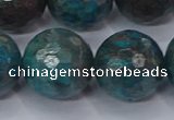 CAG9487 15.5 inches 18mm faceted round blue crazy lace agate beads