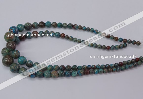 CAG9490 15.5 inches 6mm - 16mm round blue crazy lace agate beads