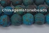 CAG9495 15.5 inches 10mm round matte blue crazy lace agate beads